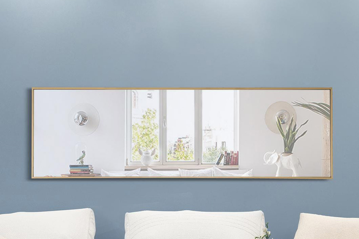 Elegant Wall Mirror - Brass, L 18" (MR4082BR)