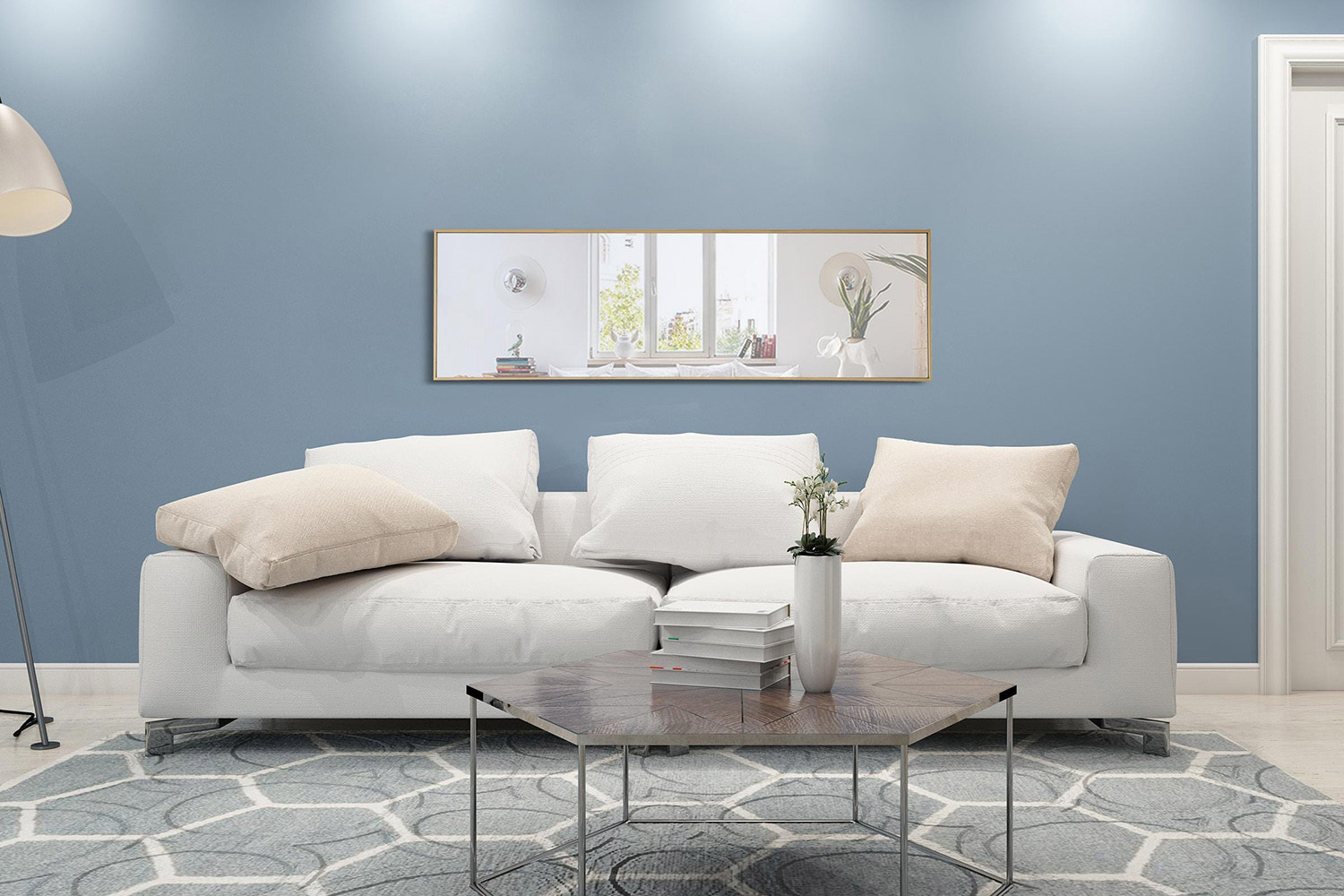 Elegant Wall Mirror - Brass, L 18" (MR4082BR)