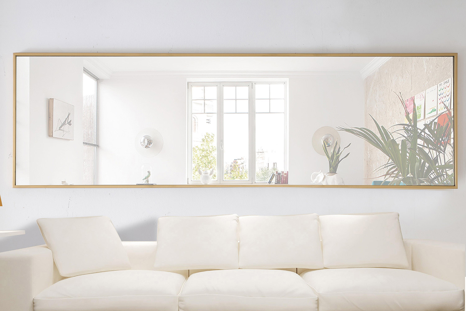 Elegant Wall Mirror - Brass, L 18" (MR4082BR)