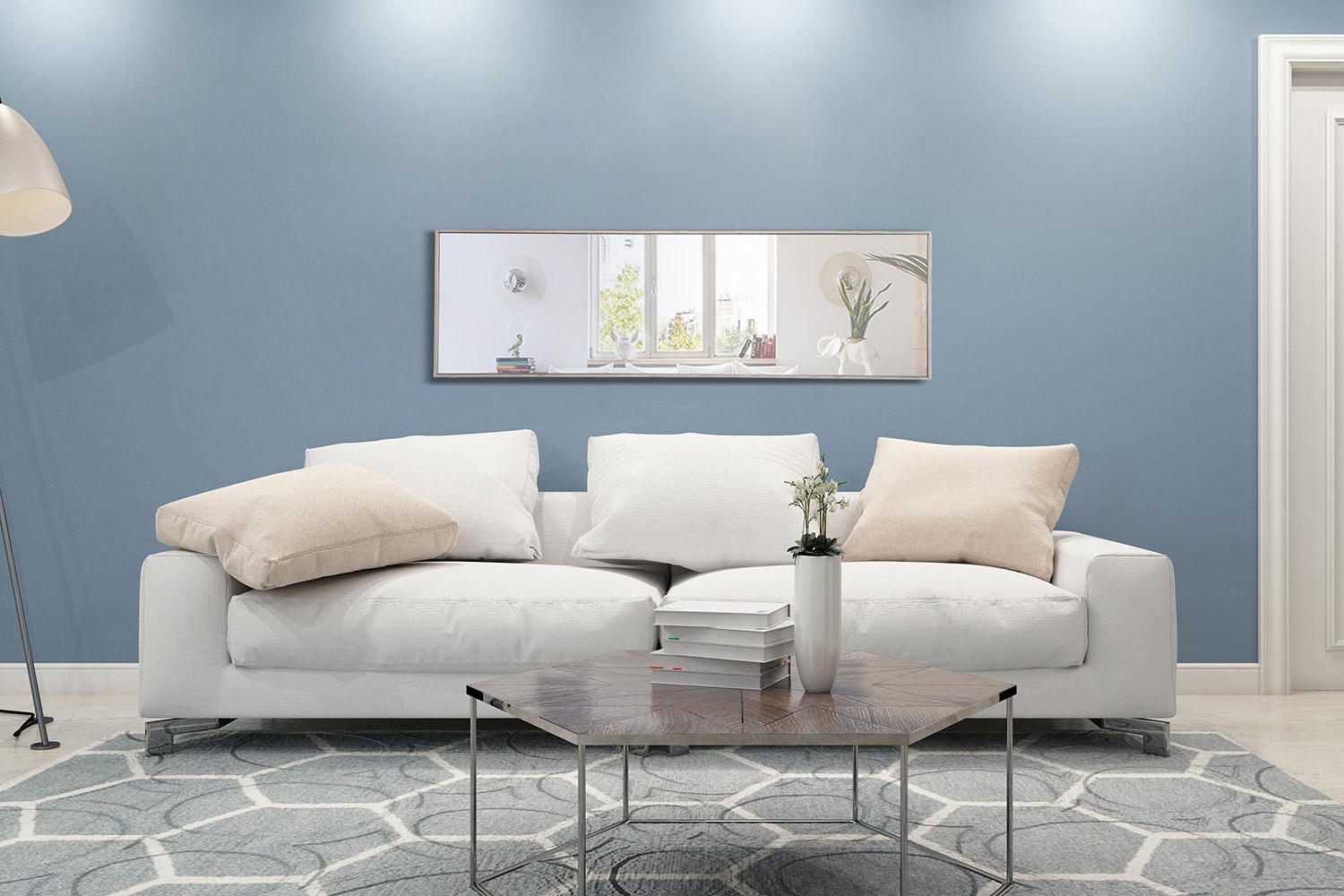 Elegant Wall Mirror - Silver, L 18" (MR4083S)