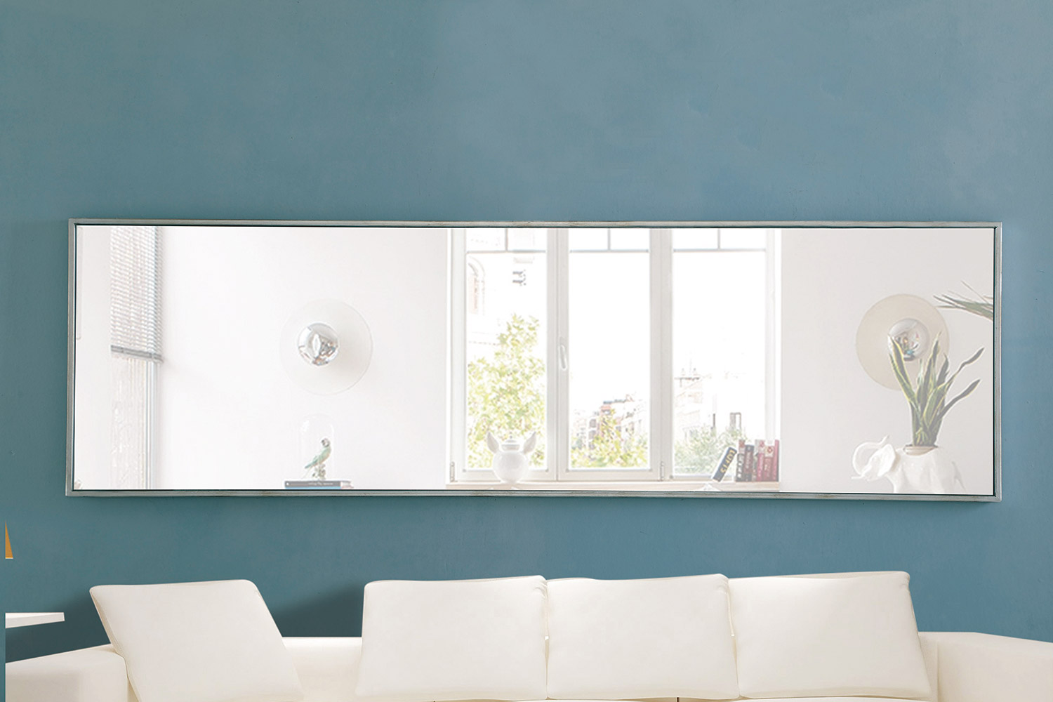 Elegant Wall Mirror - Silver, L 18" (MR4083S)