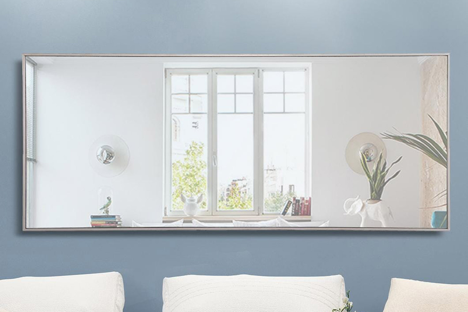 Elegant Wall Mirror - Silver, L 30" (MR4086S)