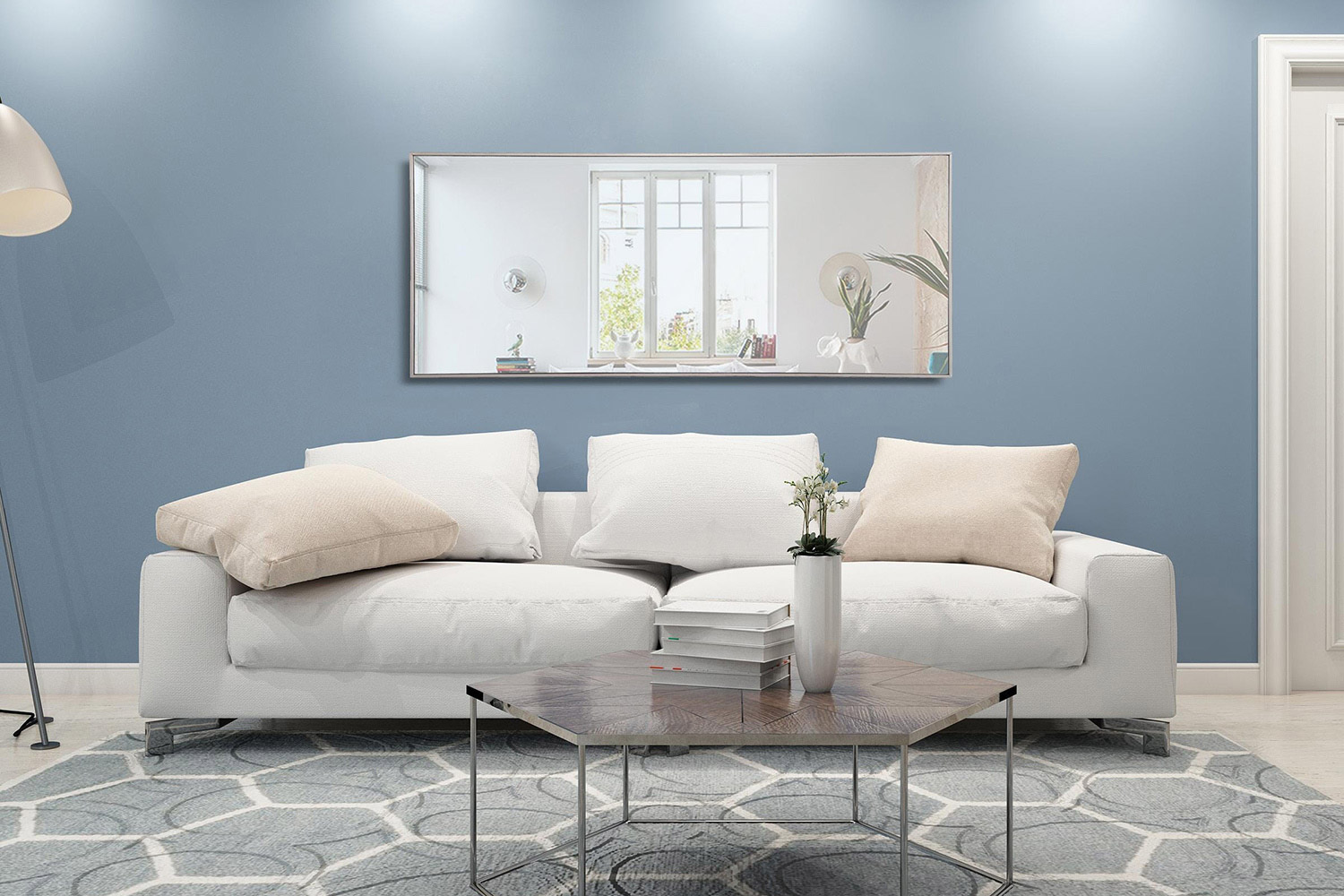 Elegant Wall Mirror - Silver, L 30" (MR4086S)