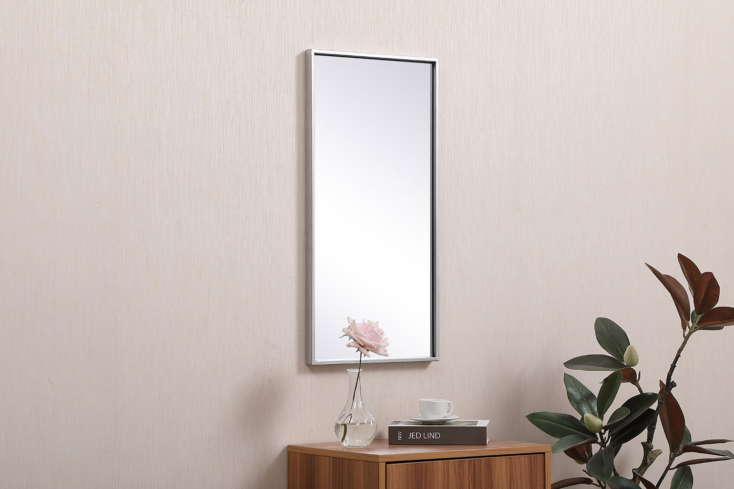 Elegant Wall Mirror - Silver, L 28" (MR41428S)