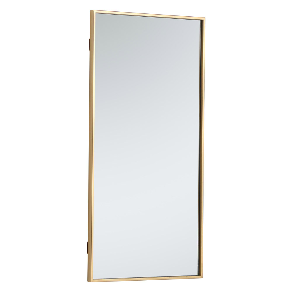 Elegant Wall Mirror - Brass, L 18" (MR41836BR)