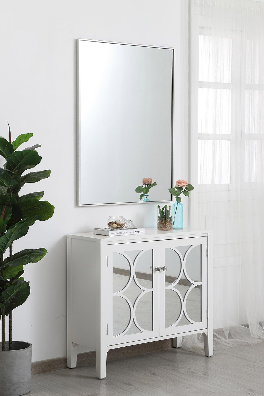 Elegant Wall Mirror - Silver, L 40" (MR43040S)