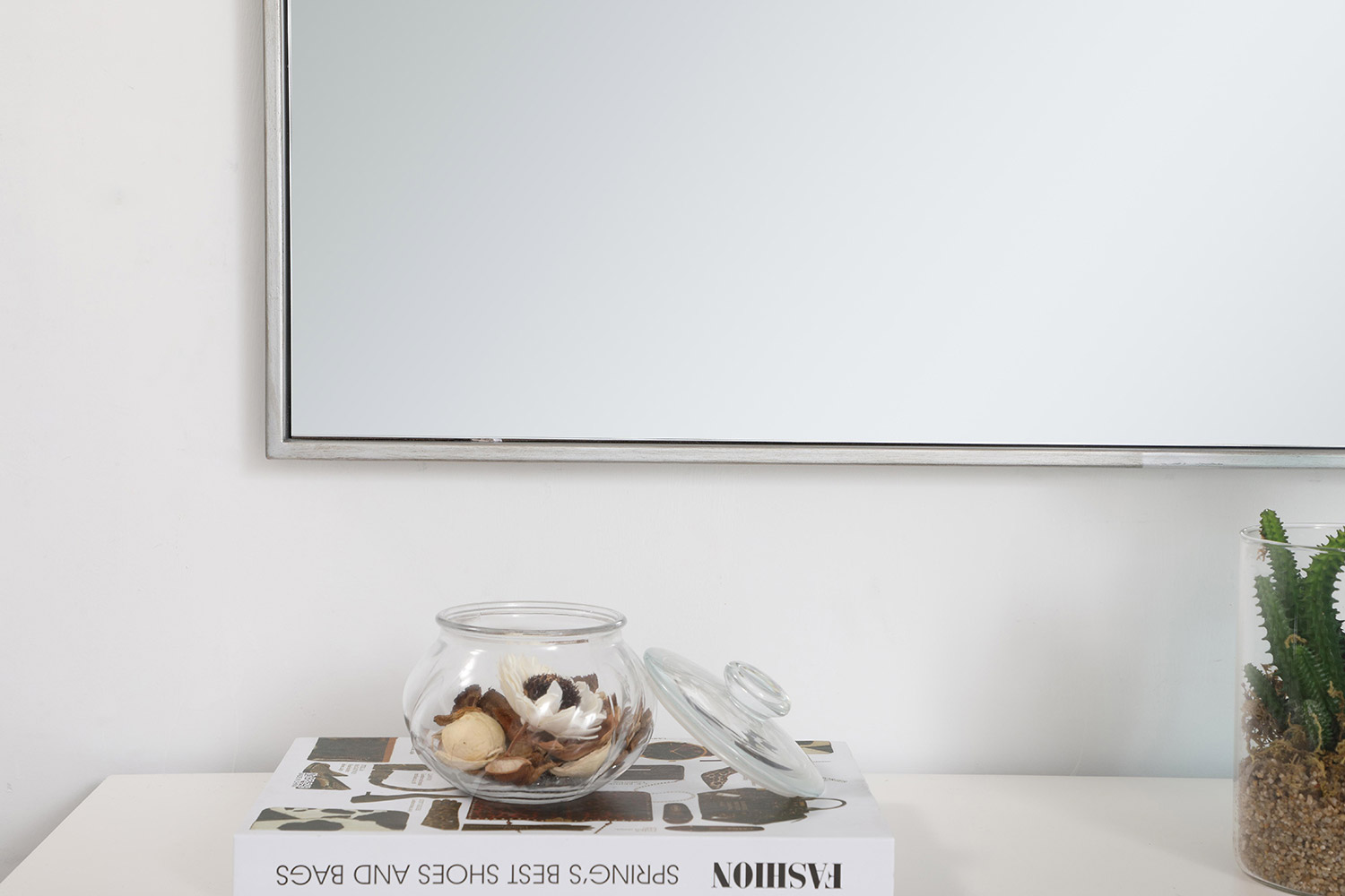 Elegant Wall Mirror - Silver, L 40" (MR43040S)
