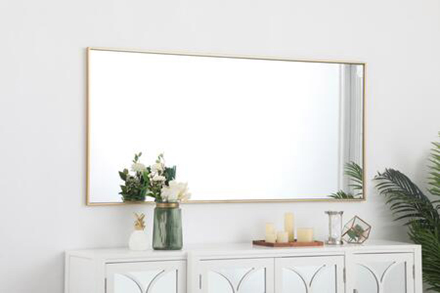 Elegant 30" Metal Frame Rectangle Mirror - Brass (MR43060BR)