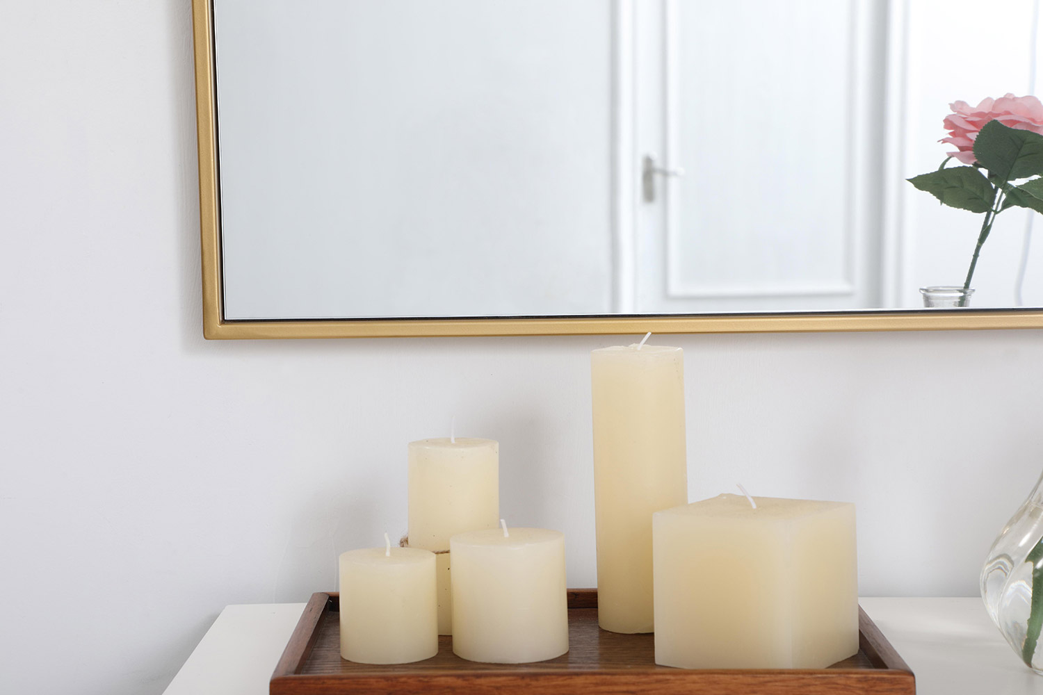 Elegant Wall Mirror - Brass, L 36" (MR43636BR)