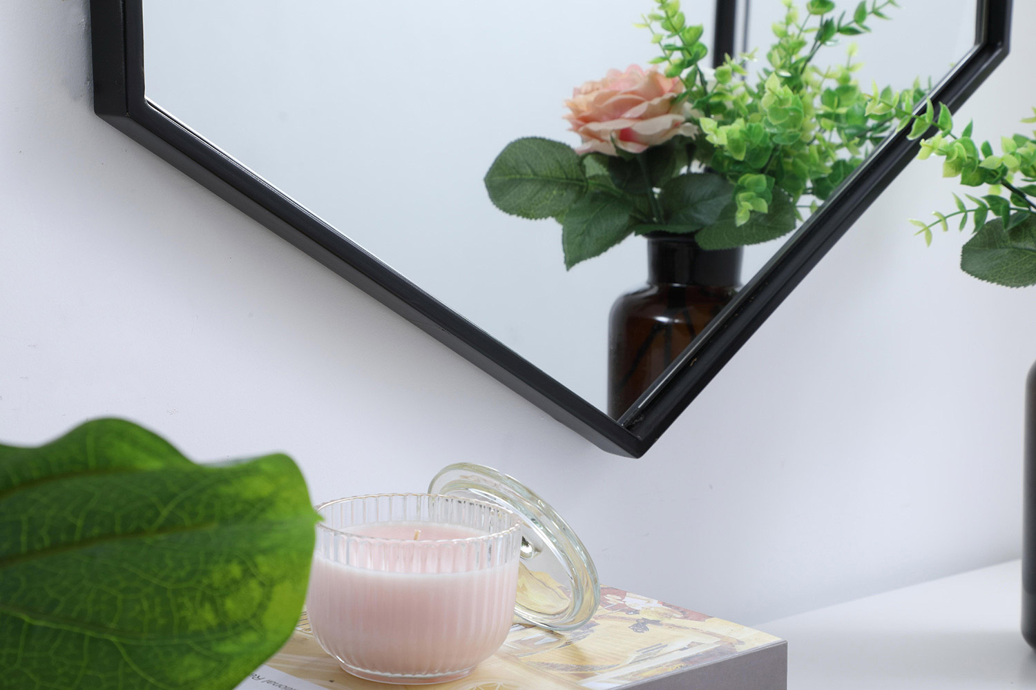 Elegant Wall Mirror - Black, L 24" (MR4424BK)