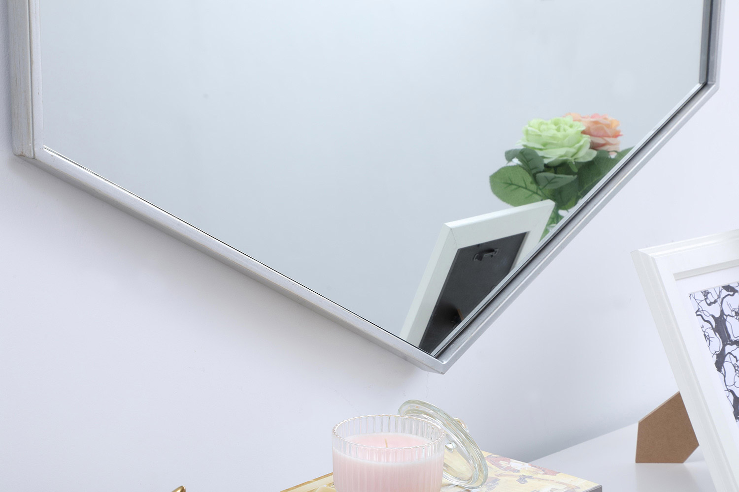 Elegant Wall Mirror - Silver, L 30" (MR4430S)