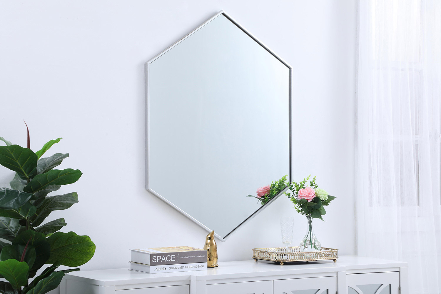 Elegant Wall Mirror - Silver, L 30" (MR4430S)