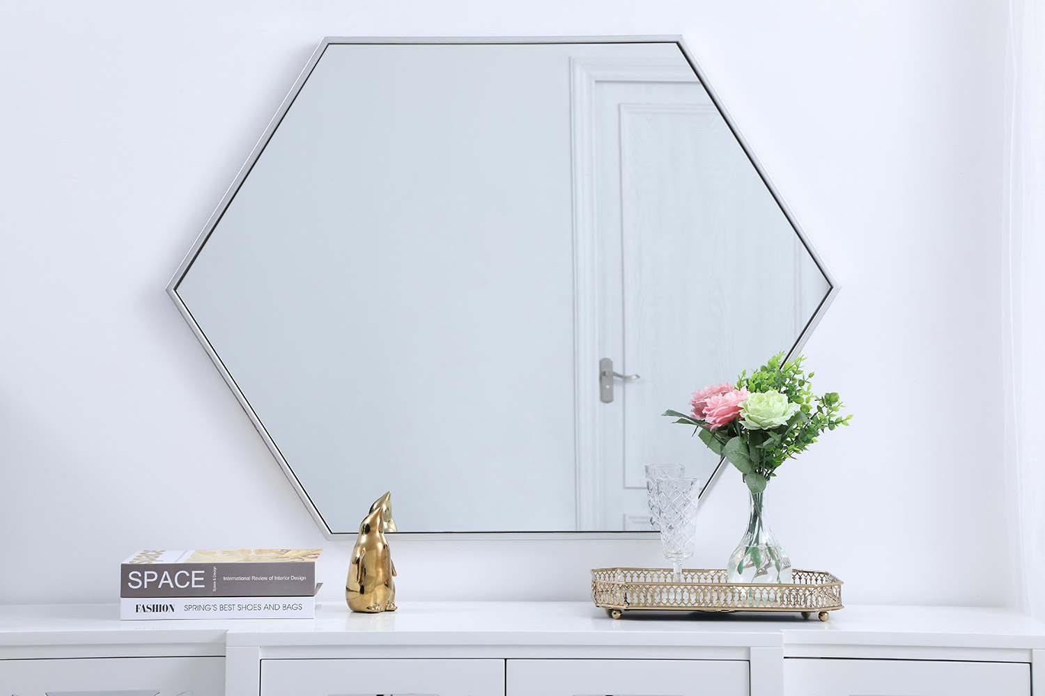 Elegant Wall Mirror - Silver, L 30" (MR4430S)