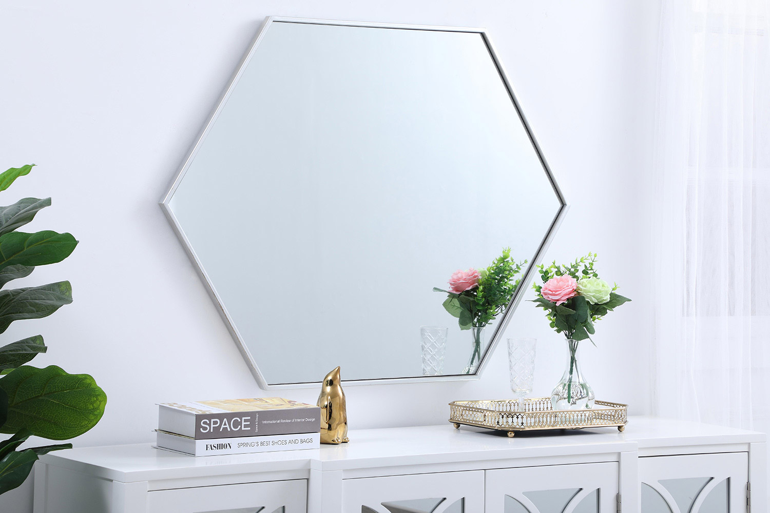 Elegant Wall Mirror - Silver, L 30" (MR4430S)