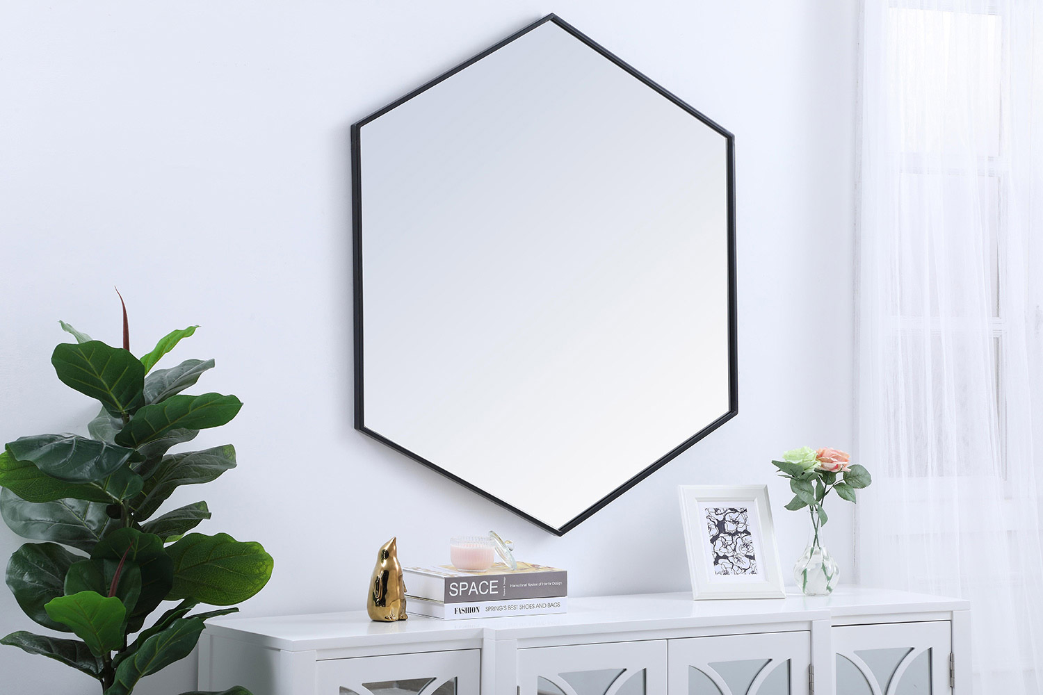 Elegant Wall Mirror - Black, L 41" (MR4541BK)