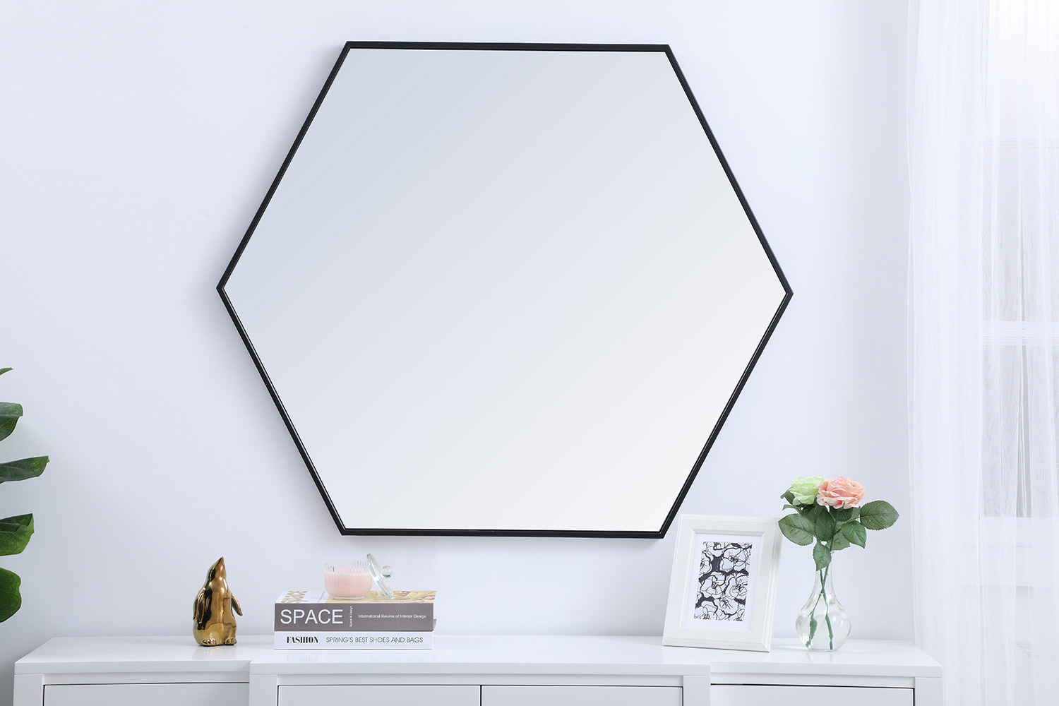 Elegant Wall Mirror - Black, L 41" (MR4541BK)