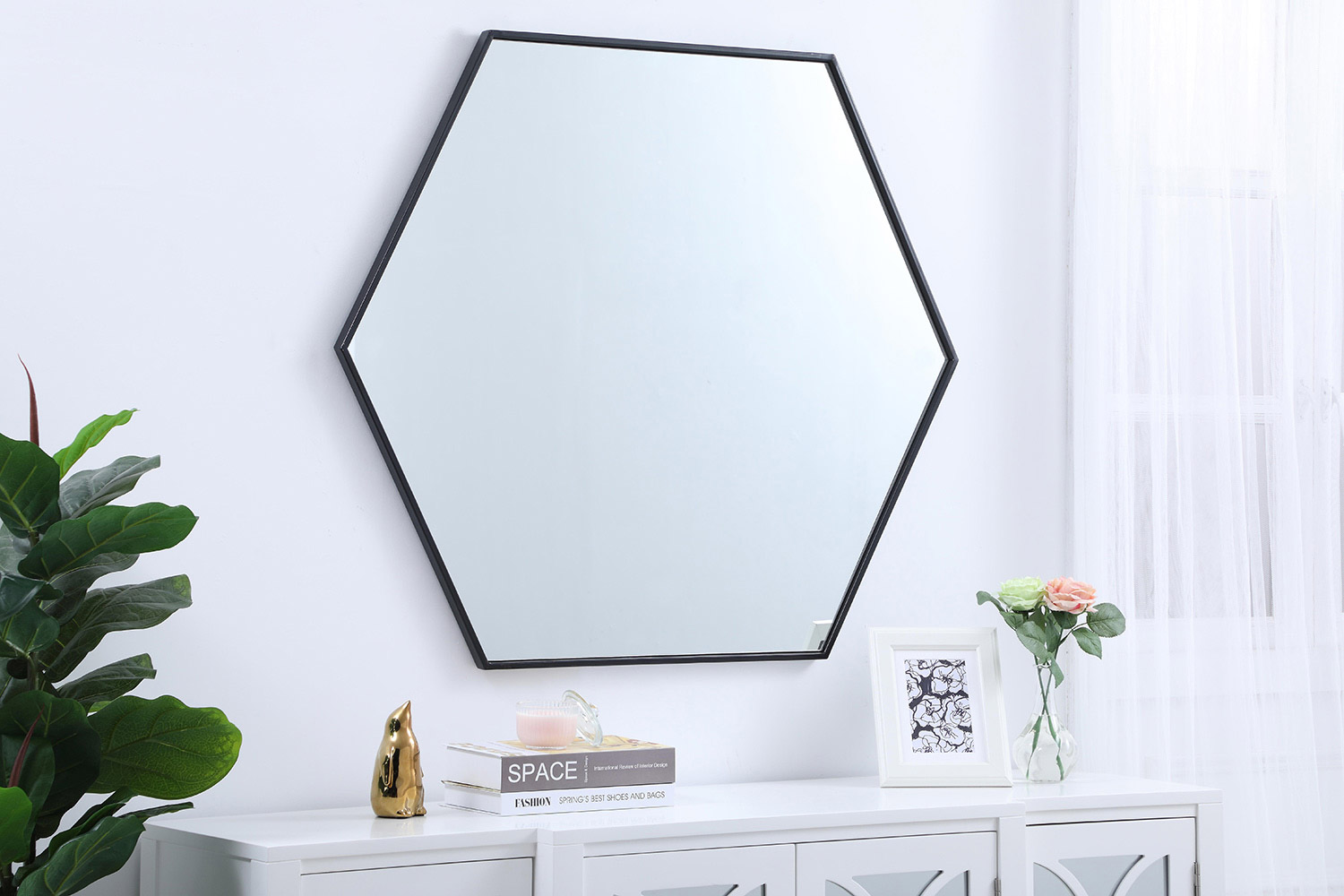Elegant Wall Mirror - Black, L 41" (MR4541BK)