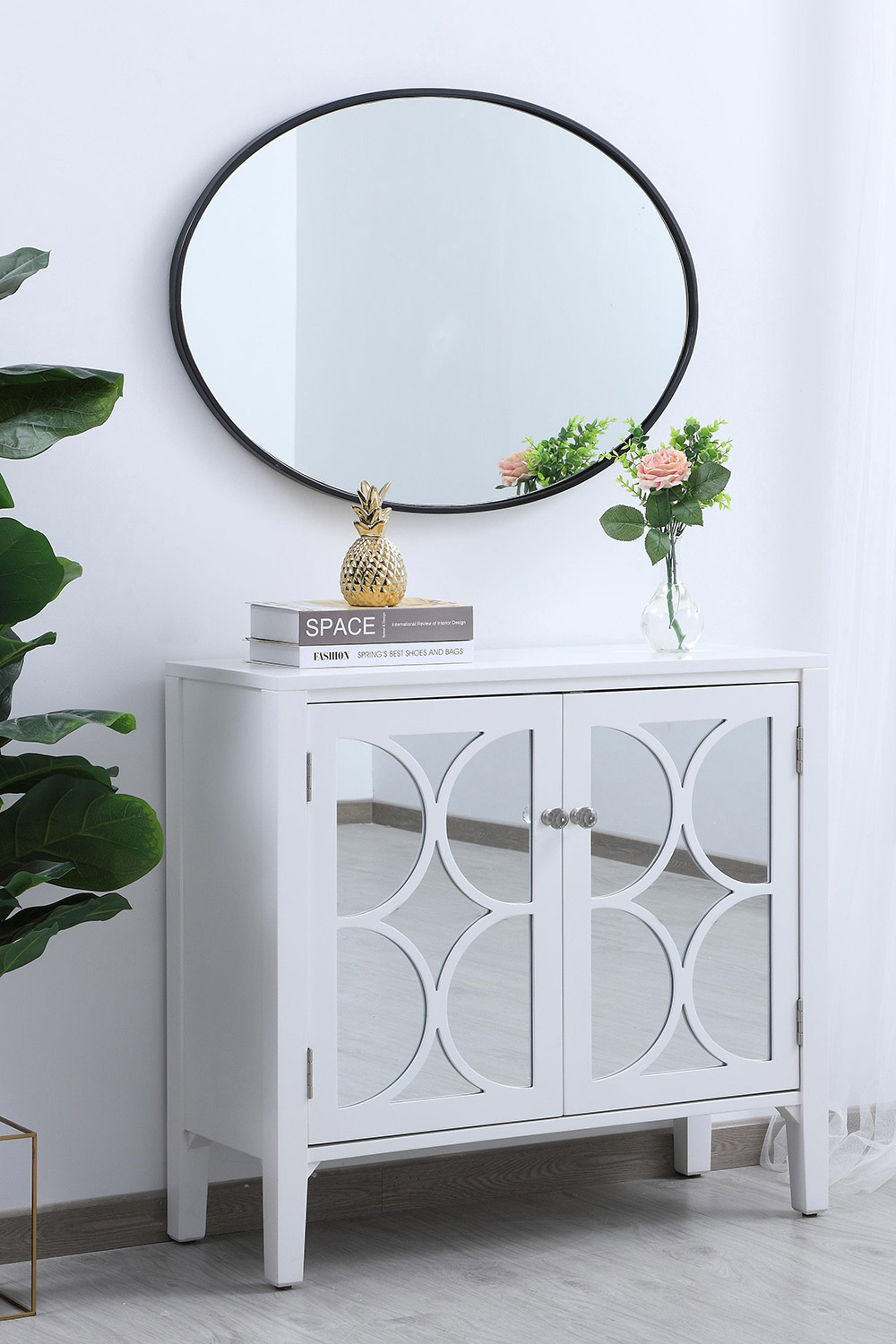 Elegant Wall Mirror - Black, L 34" (MR4624BK)