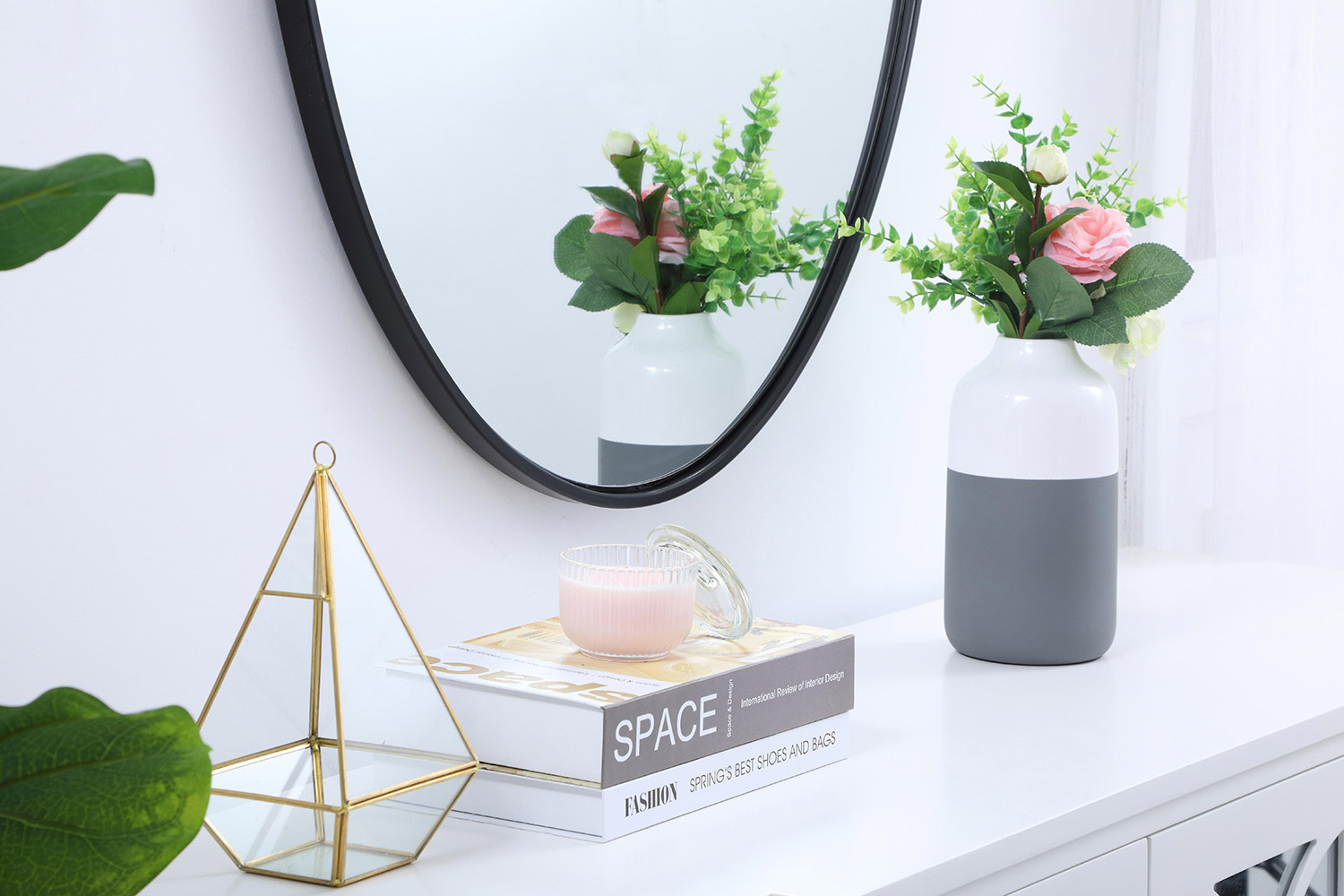Elegant Wall Mirror - Black, L 40" (MR4630BK)