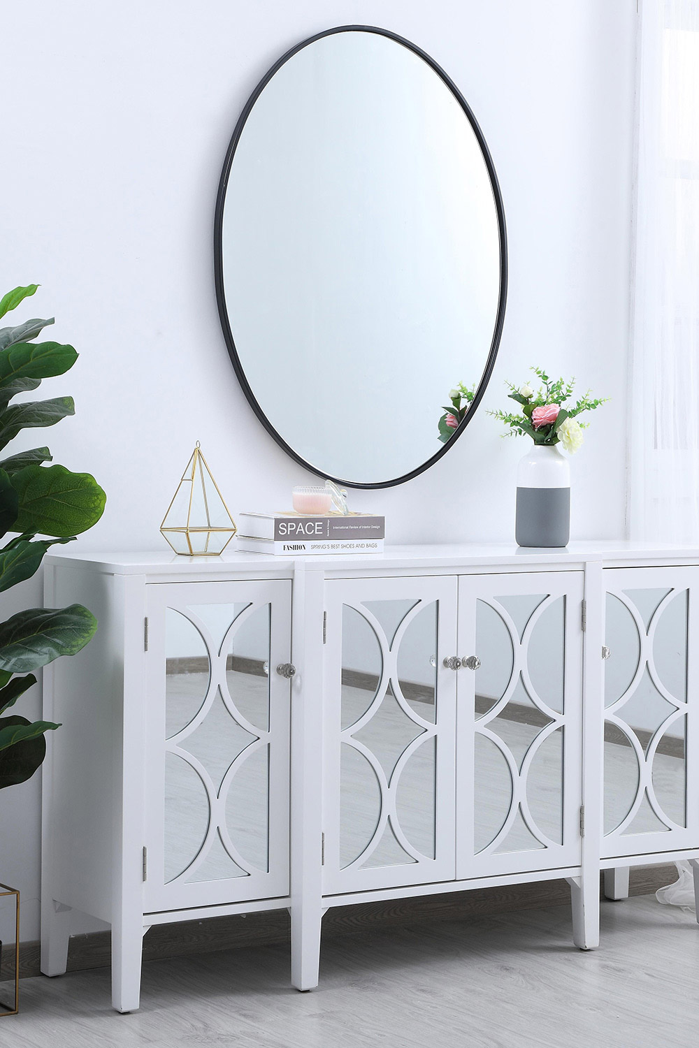 Elegant Wall Mirror - Black, L 40" (MR4630BK)