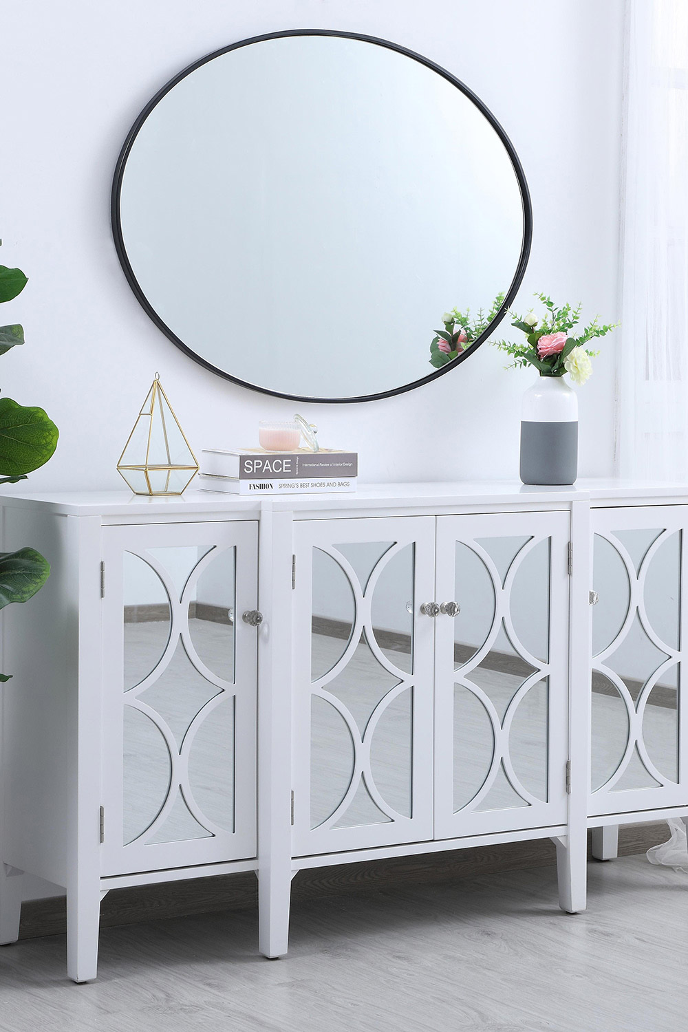 Elegant Wall Mirror - Black, L 40" (MR4630BK)