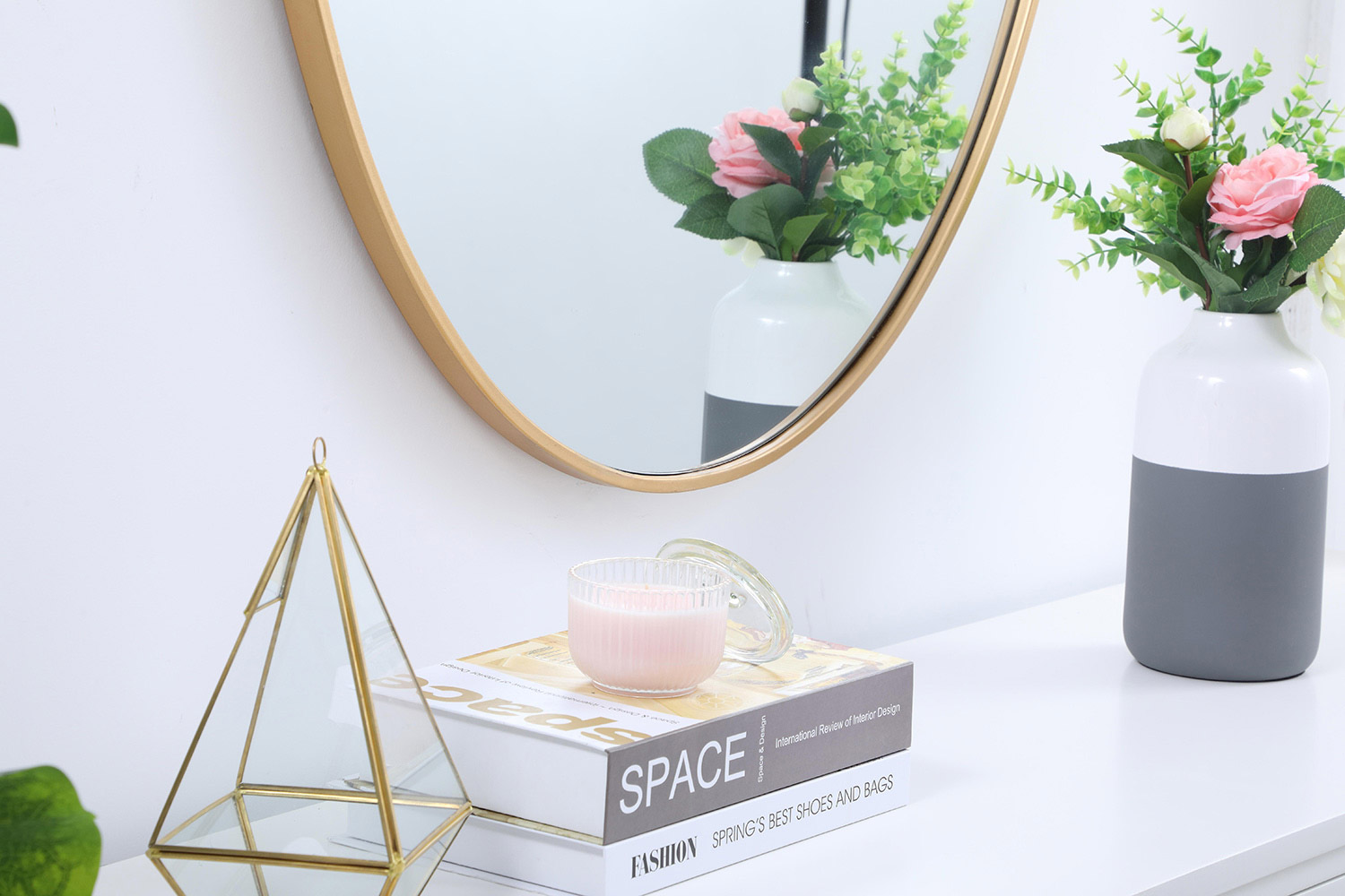 Elegant Wall Mirror - Brass, L 40" (MR4630BR)