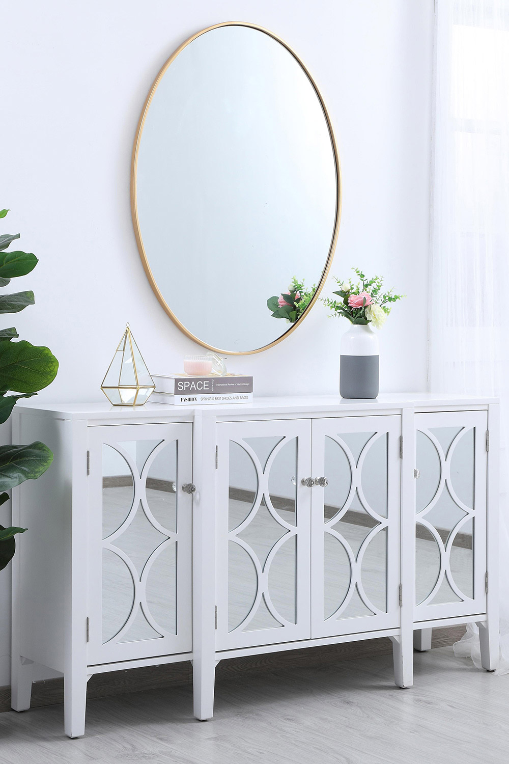 Elegant Wall Mirror - Brass, L 40" (MR4630BR)