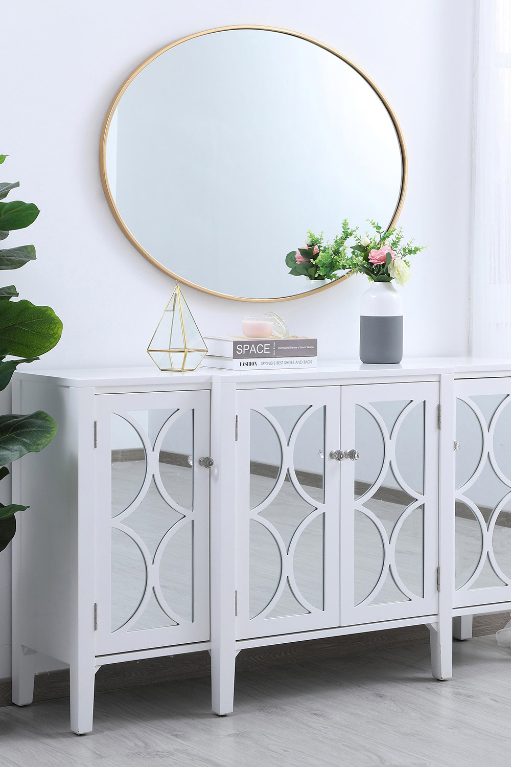Elegant Wall Mirror - Brass, L 40" (MR4630BR)
