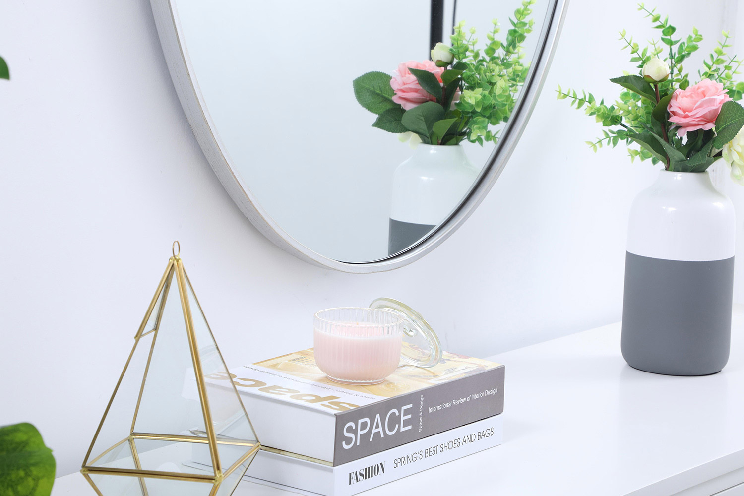 Elegant Wall Mirror - Silver, L 40" (MR4630S)