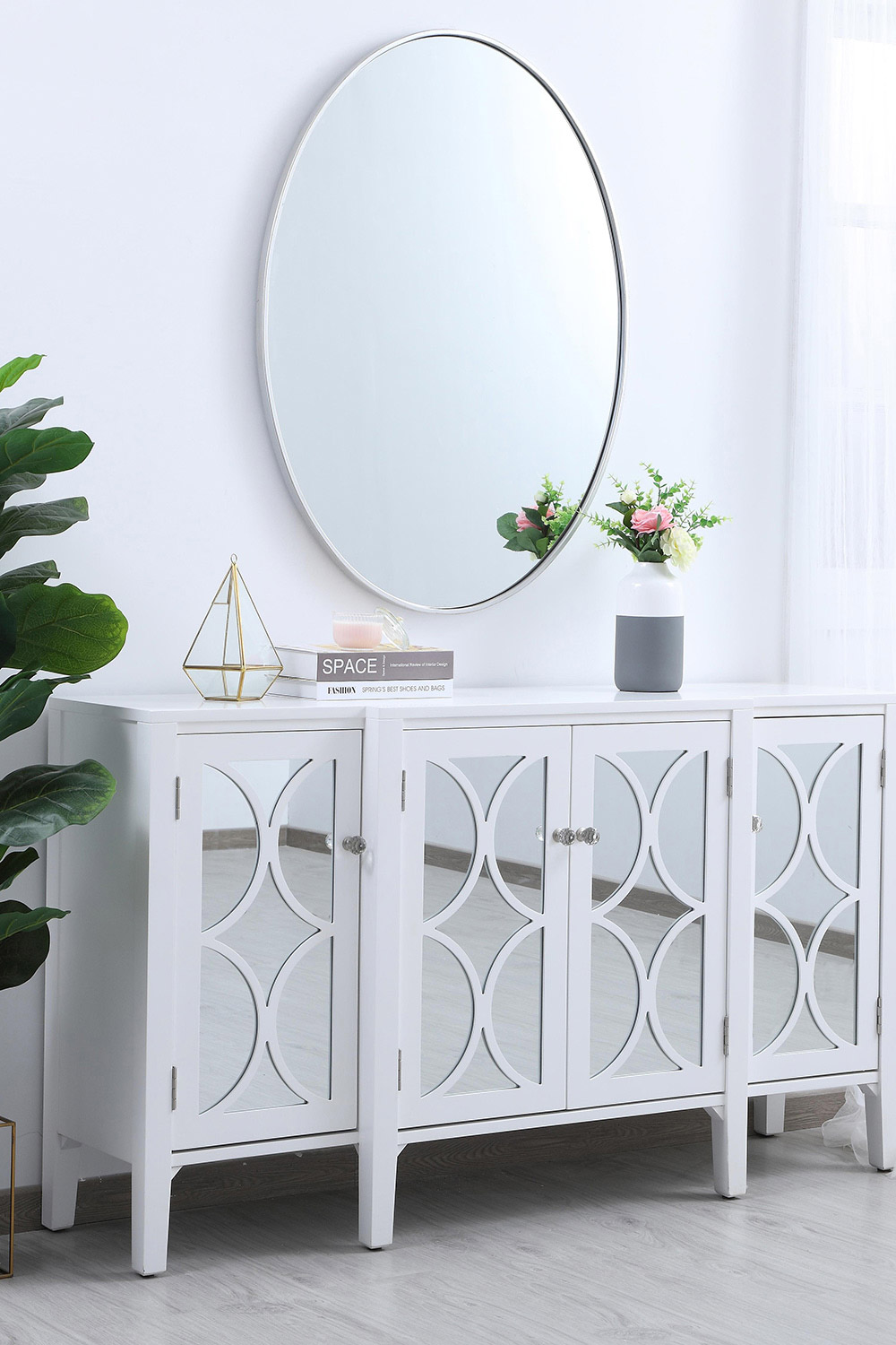 Elegant Wall Mirror - Silver, L 40" (MR4630S)