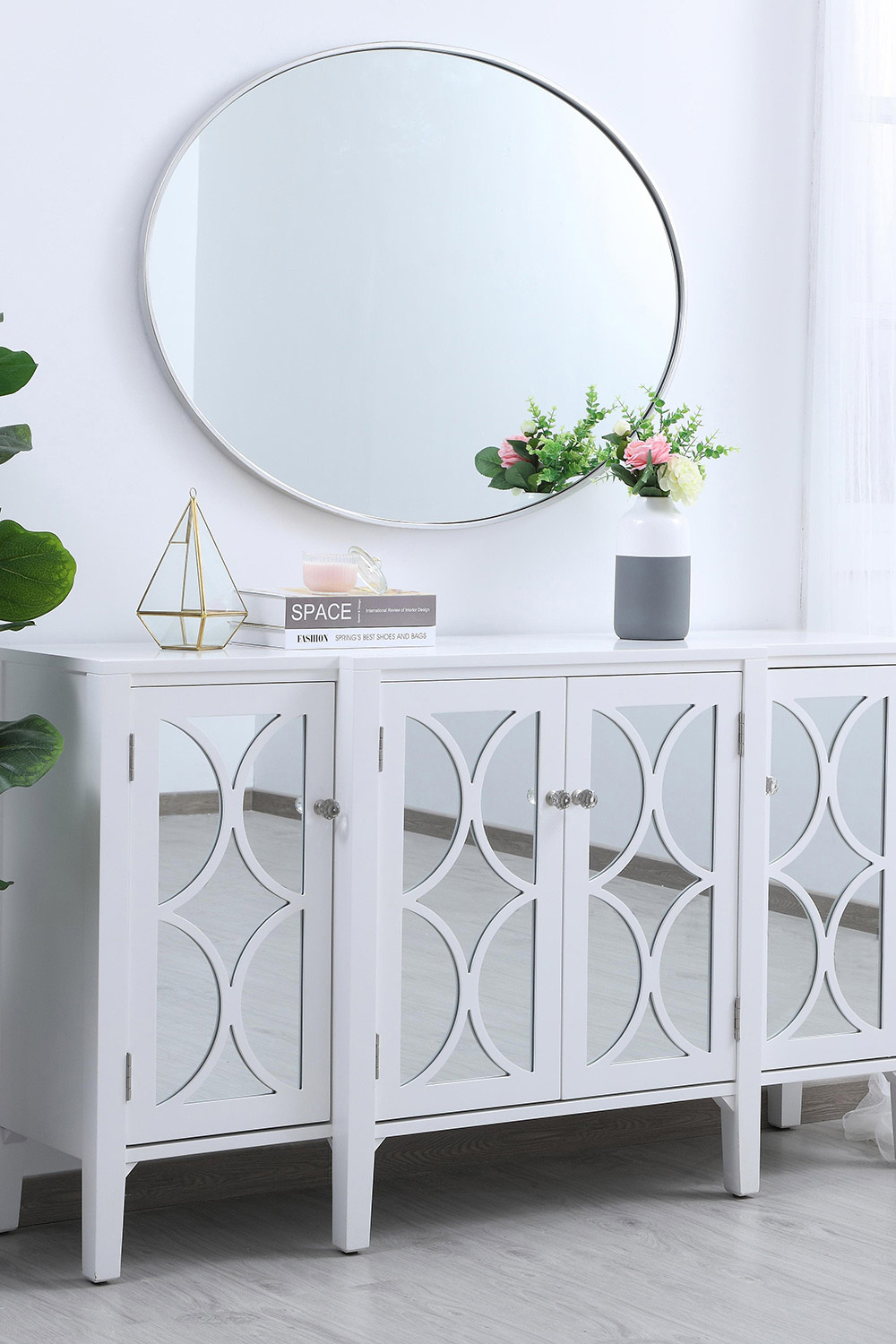 Elegant Wall Mirror - Silver, L 40" (MR4630S)