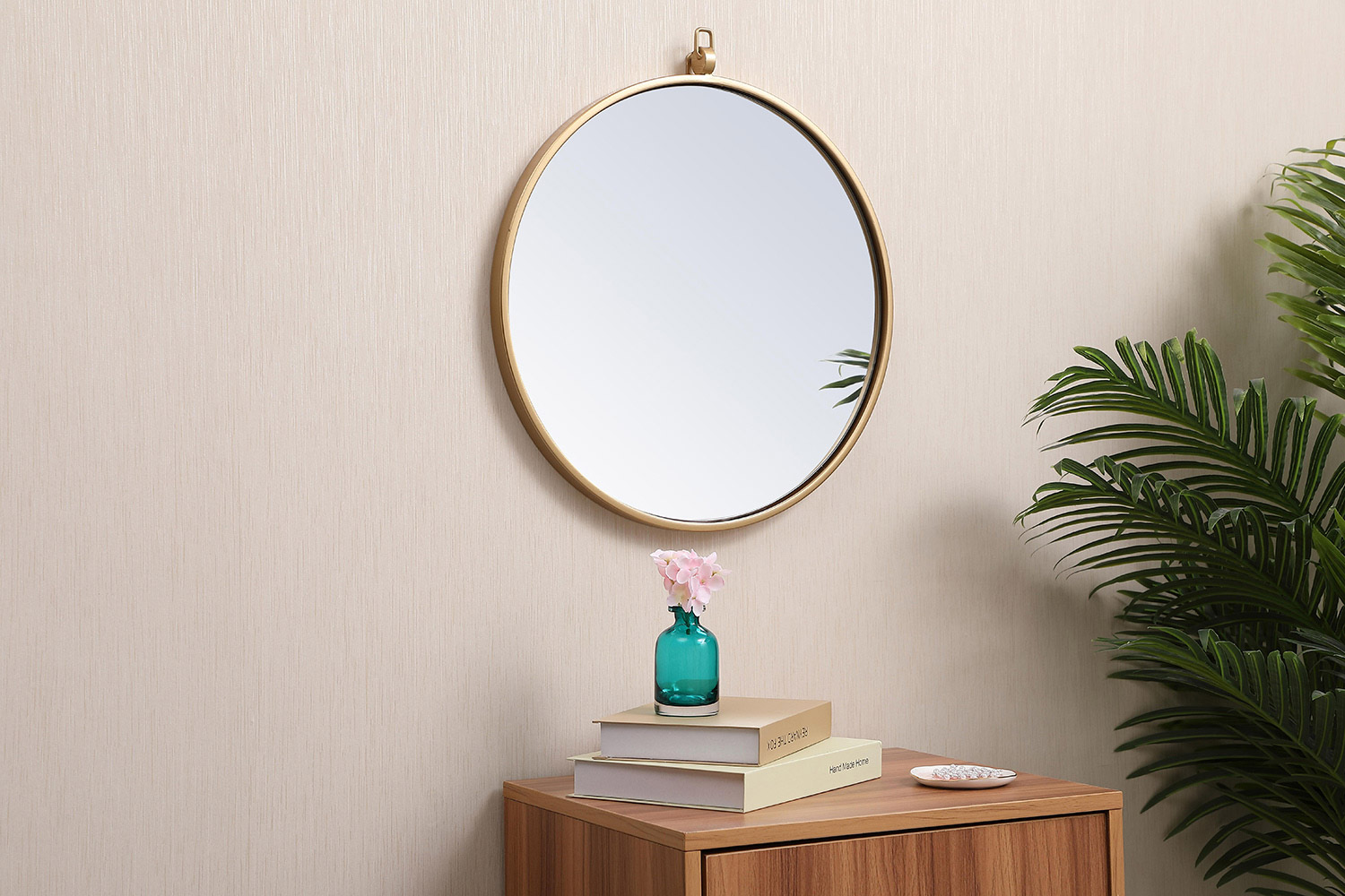 Elegant Wall Mirror - Brass, L 18" (MR4718BR)