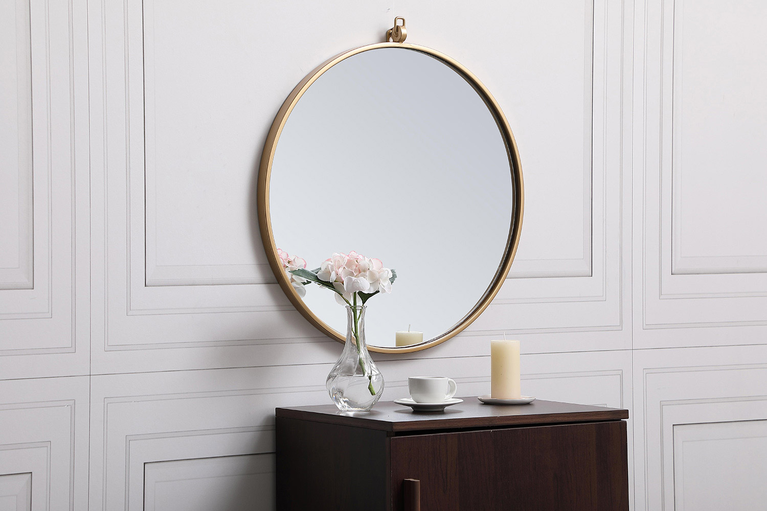 Elegant Wall Mirror - Brass, L 21" (MR4721BR)