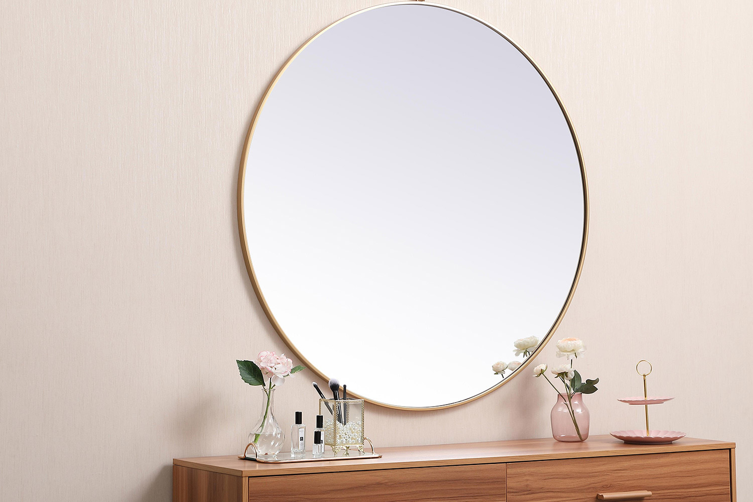 Elegant Wall Mirror - Brass, L 45" (MR4745BR)