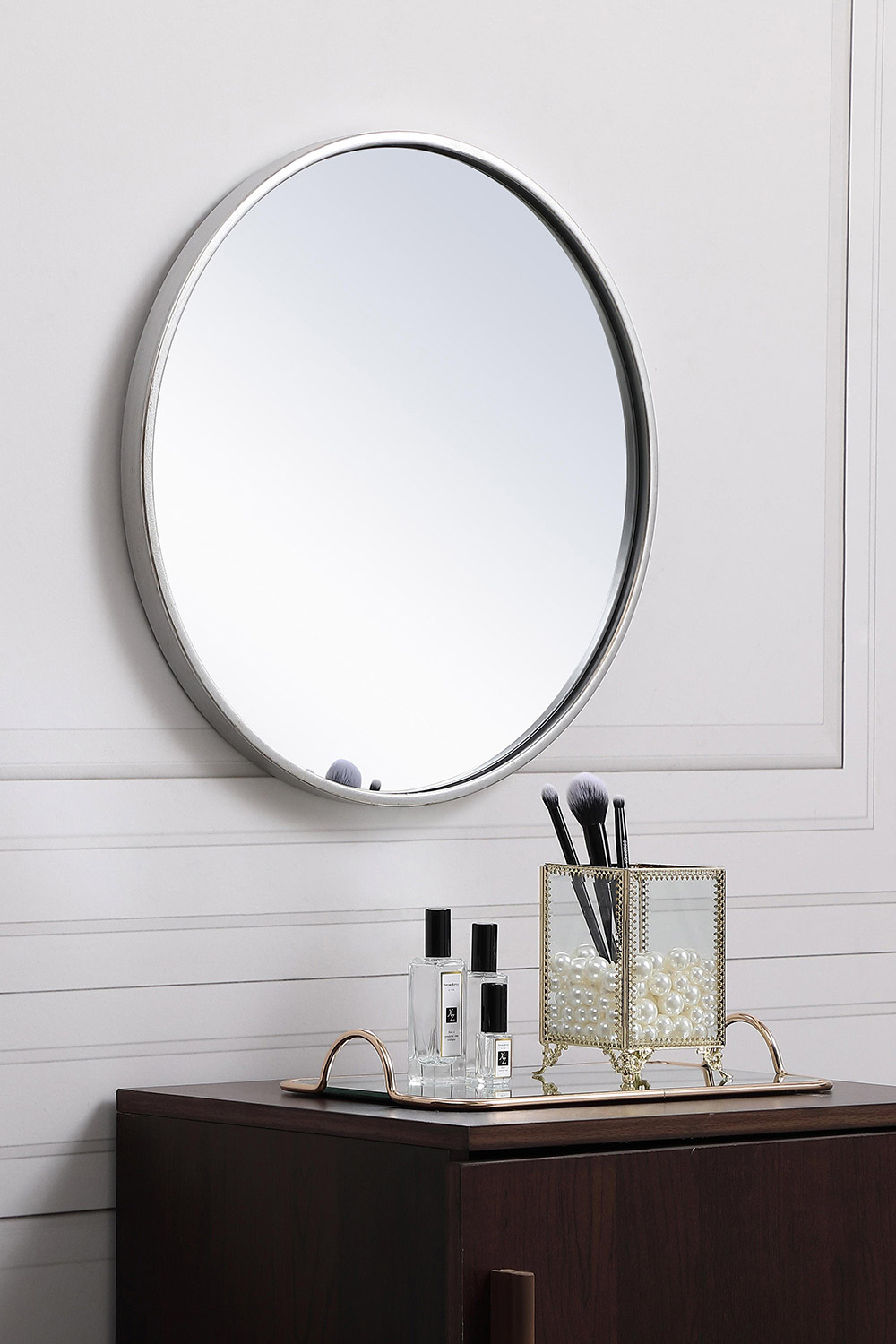 Elegant Wall Mirror - Silver, L 18" (MR4818S)