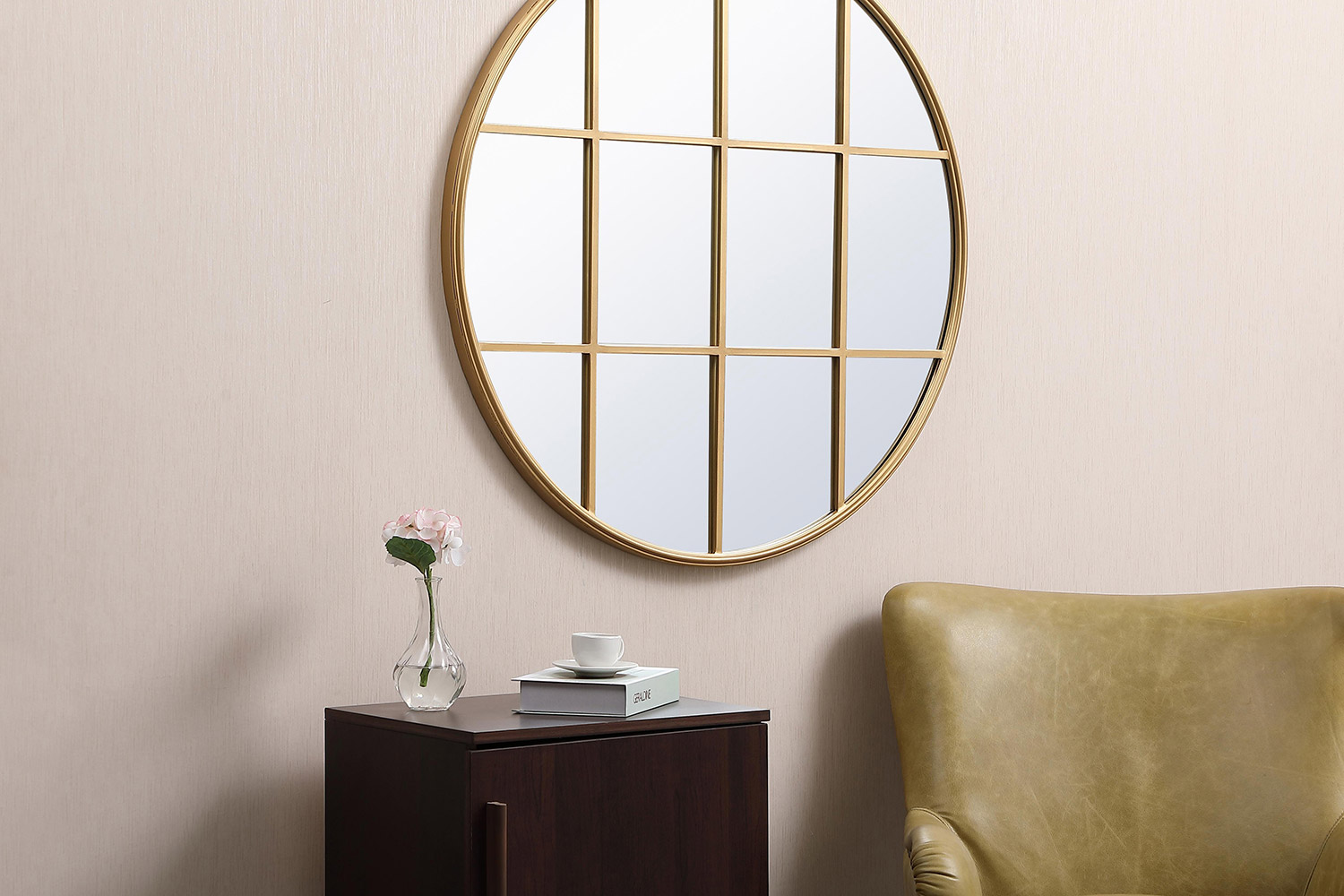Elegant Wall Mirror - Brass, L 36.25" (MR633636BR)