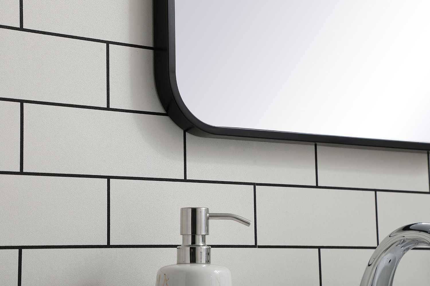 Elegant Wall Mirror - Black, L 30" (MR801830BK)