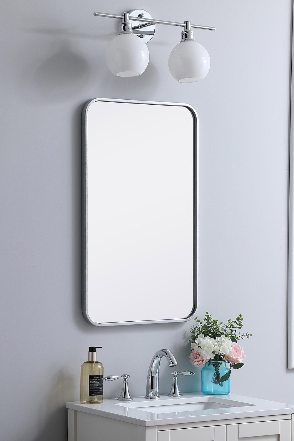 Elegant Wall Mirror - Silver, L 30" (MR801830S)