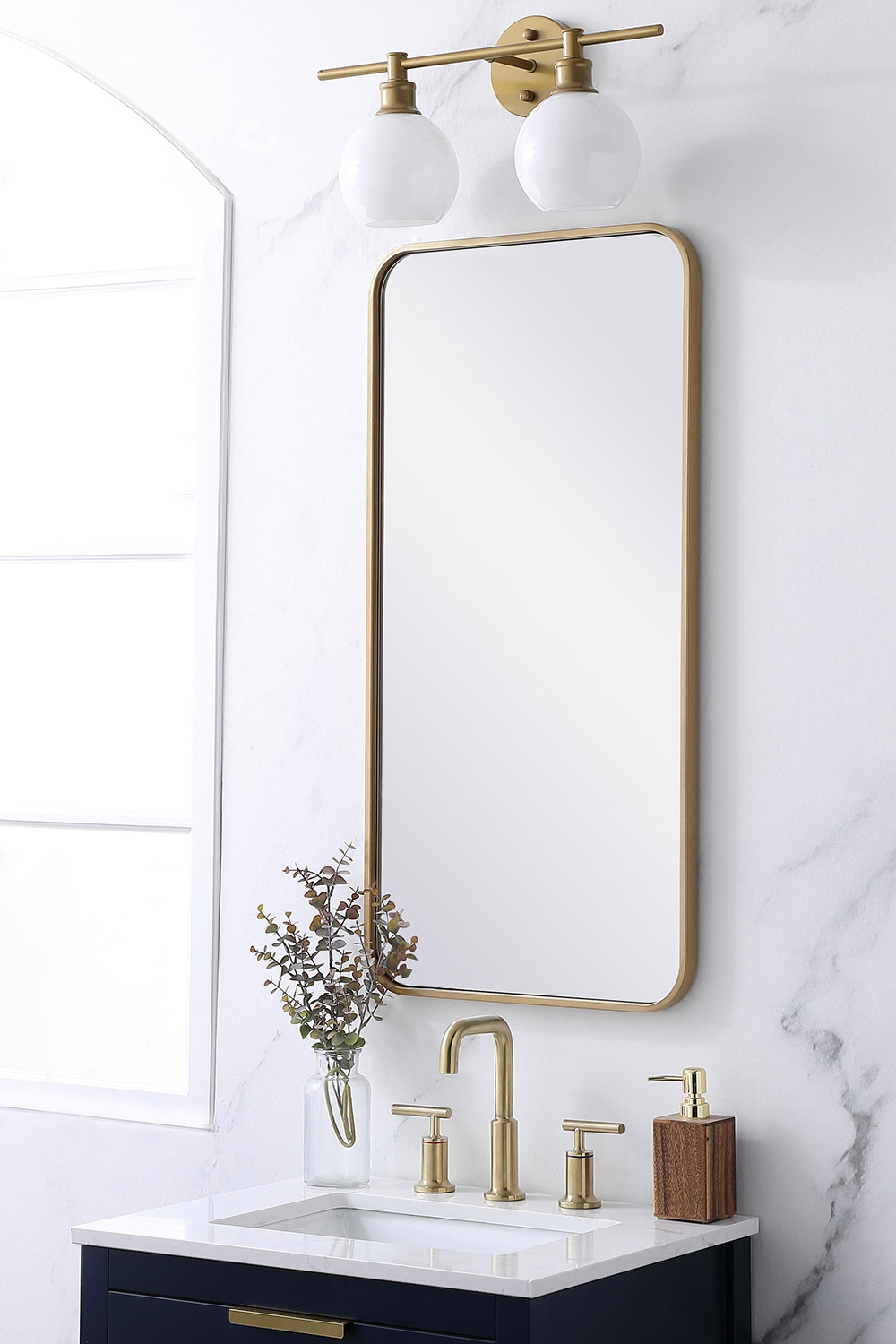 Elegant Wall Mirror - Brass, L 36" (MR801836BR)