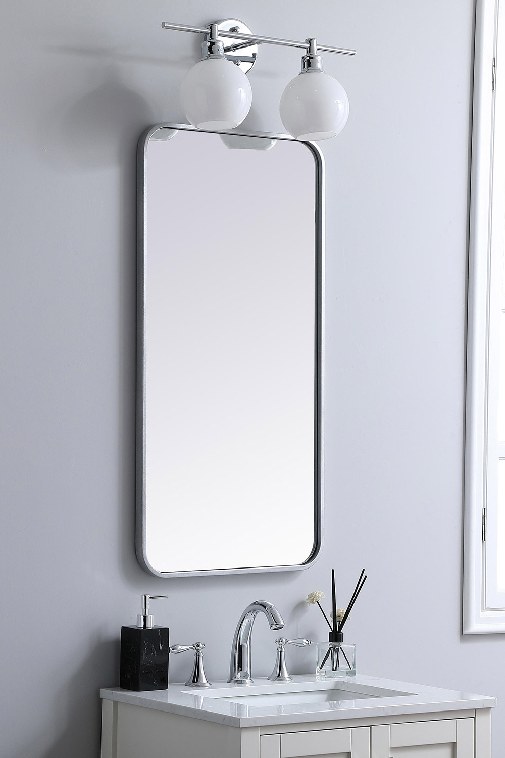 Elegant Wall Mirror - Silver, L 36" (MR801836S)