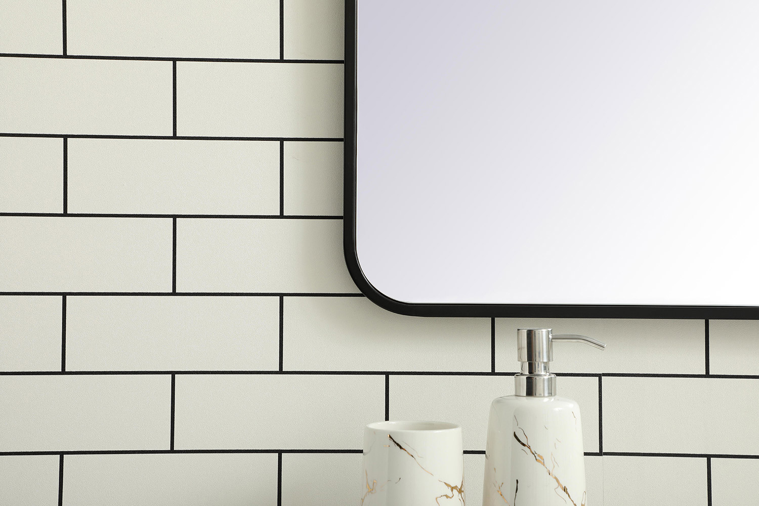 Elegant Wall Mirror - Black, L 40" (MR803040BK)