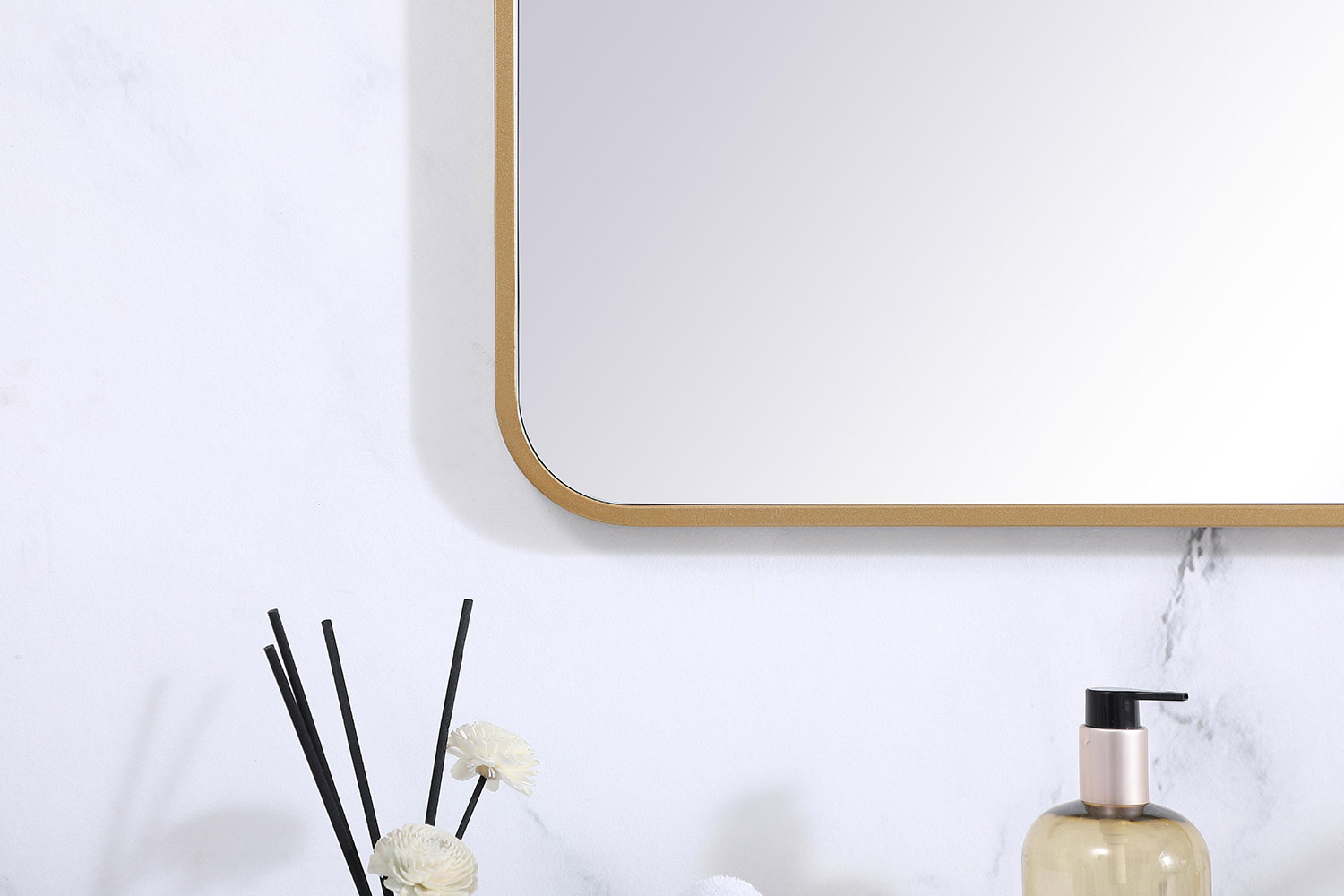 Elegant Wall Mirror - Brass, L 48" (MR803048BR)