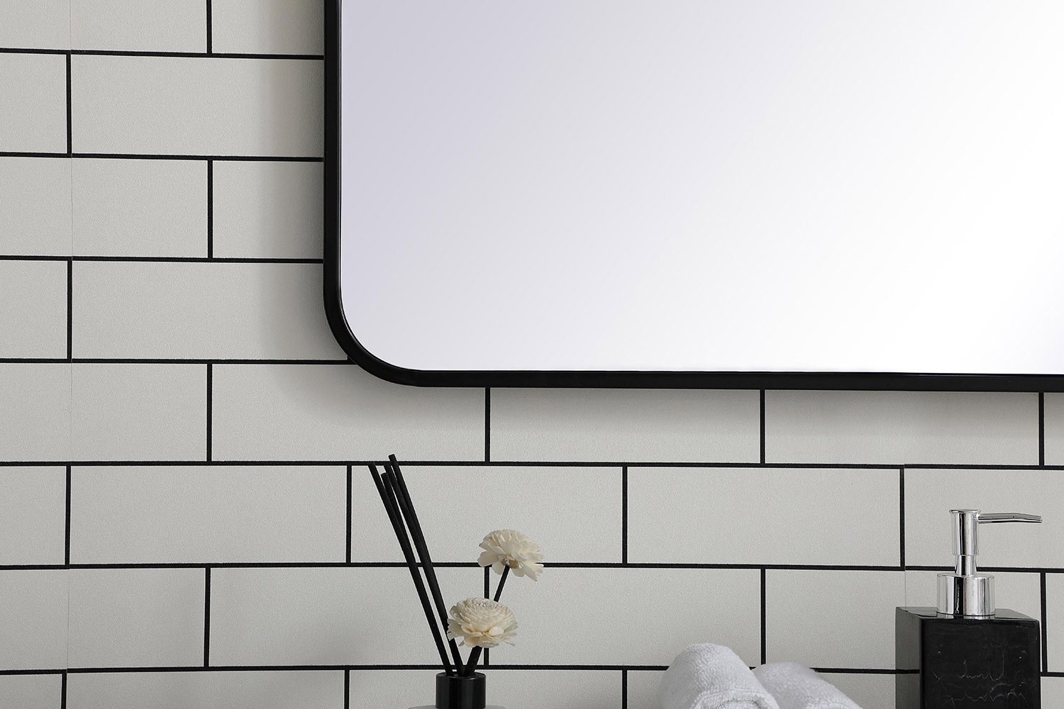 Elegant Wall Mirror - Black, L 60" (MR803060BK)