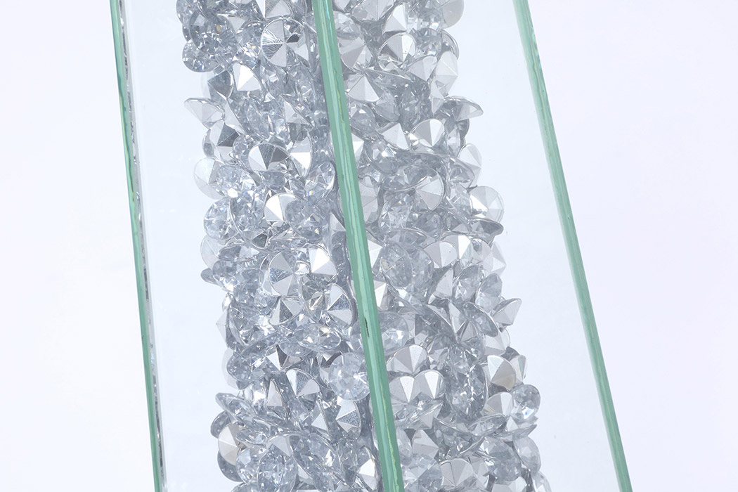 Elegant Sparkle Candleholder - Silver/Clear Mirror, L 14" (MR9239)