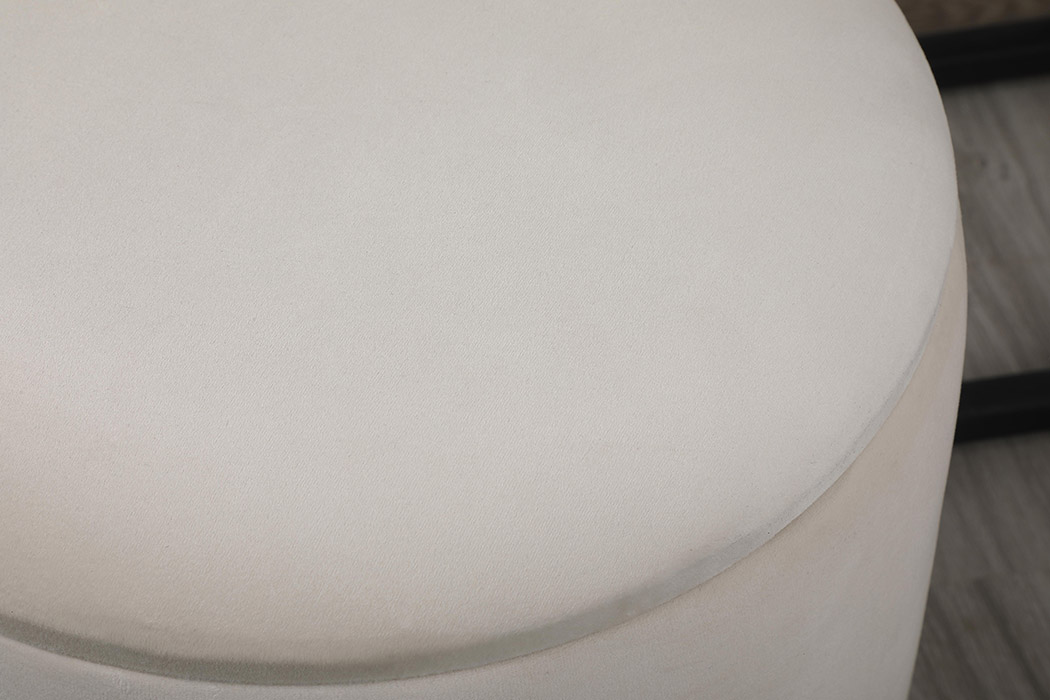 Elegant Ozman Round 14" Ottoman - Beige (OT1015BGE)