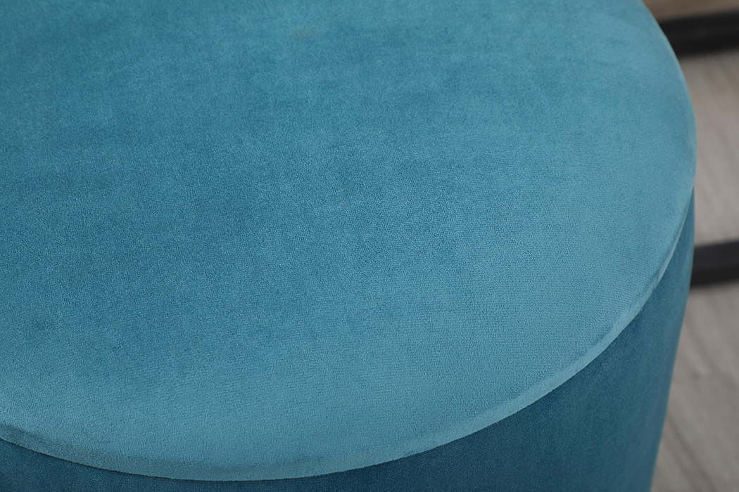 Elegant Ozman Round 14" Ottoman - Blue (OT1015BU)