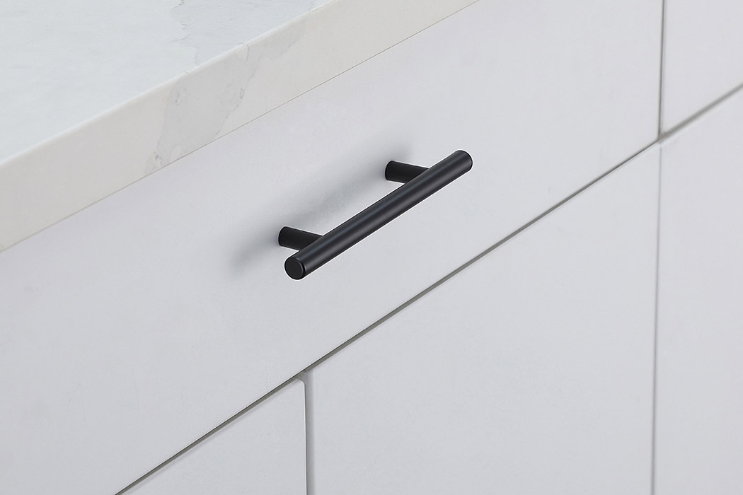 Elegant Quinn 3 Drawer Pull, Set of 10 - Matte Black, L 6.4" (PL400-4-MB-10PK)