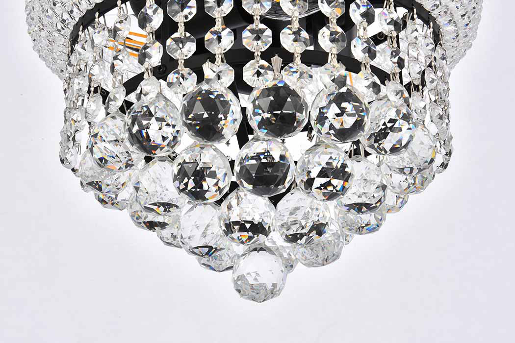 Elegant Flush Mount Light - Black, L 10" (V1800F10BK-RC)