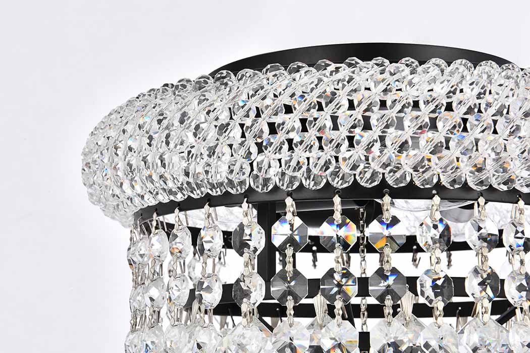 Elegant Flush Mount Light - Black, L 10" (V1800F10BK-RC)