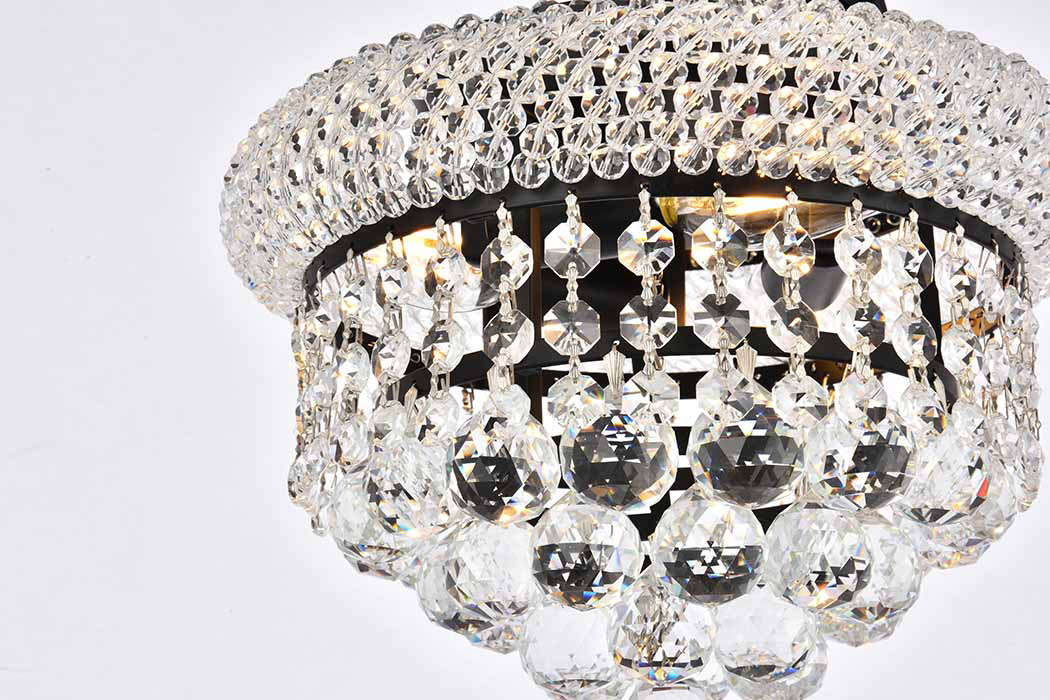 Elegant Flush Mount Light - Black, L 10" (V1800F10BK-RC)